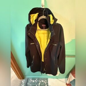 Long Tall Sally Black Raincoat with Yellow Lining